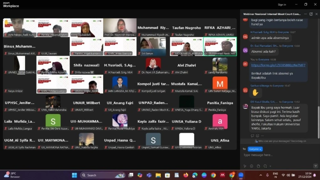 KPS-FS IAIN Langsa dan HMJ HKI-FS IAIN Langsa Gelar Webinar Nasional