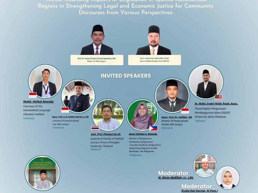 Kolaborasi Pembicara Tiga Negara dengan Tiga dari Dosen dan Mahasiswa Prodi HTN Menyemarakkan Seminar Internasional Fakultas Syariah  Awal Tahun 2024